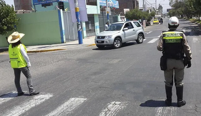 Policías e inspectores de transporte ordenarán tránsito. Foto: Municipalidad de Arequipa