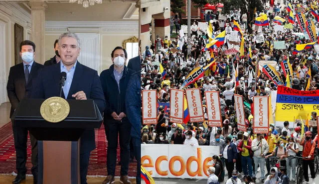 El presidente Iván Duque no descarta el Estado de Conmoción interna frente a los hechos que ocurren en varias partes de Colombia. Foto: composición/EFE