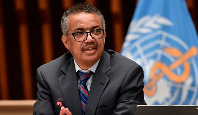 Tedros Adhanom Ghebreyesus celebró el apoyo del presidente estadounidense, Joe Biden, a una suspensión de las patentes de vacunas contra la COVID-19. Foto: AFP