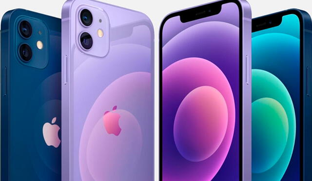El color púrpura solo está disponible para los modelos estándar y Mini del iPhone 12. Foto: Apple