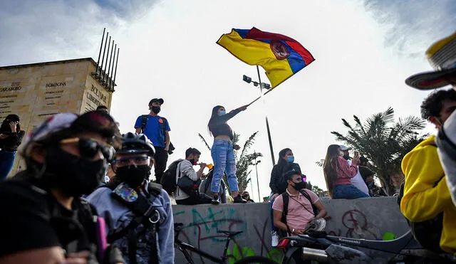 La mayoría de las manifestaciones han sido pacíficas en Colombia y continúan para exigir una serie de demandas sociales. Foto: AFP