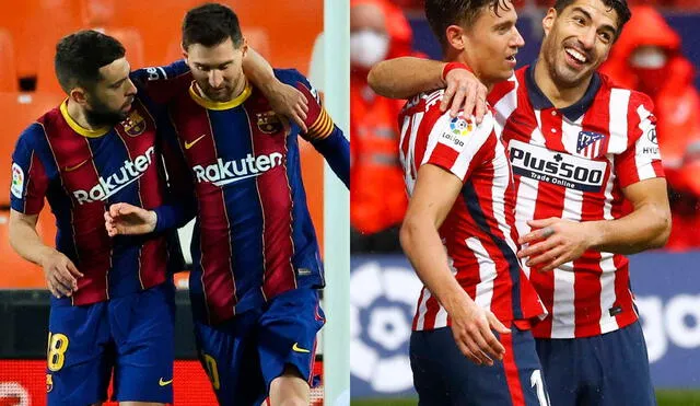 Atlético de Madrid y Barcelona se miden desde las 9.15 a. m. de Perú y 4.15 p. m. de España. Foto: composición/AFP/EFE