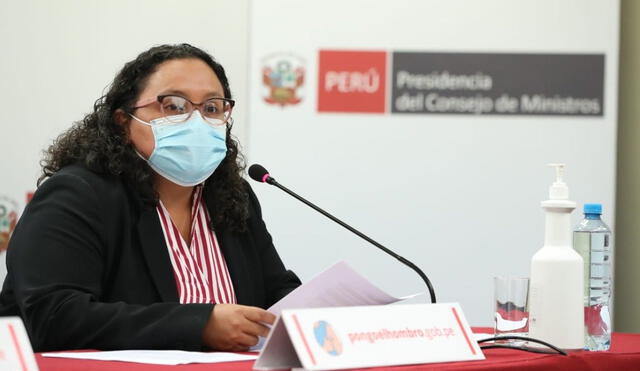 Solangel Fernández dirigió la conferencia de prensa del Ejecutivo este viernes 7 de mayo. Foto. PCM