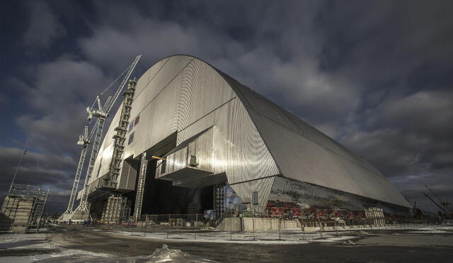El 15 de noviembre de 2016 se instaló el Nuevo Confinamiento de Seguridad sobre la planta nuclear de Chernóbil. Foto: EFE