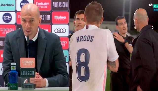 Zinedine Zidane quedó muy molesto luego del empate entre el Real Madrid y Sevilla. Foto: captura de Movistar+