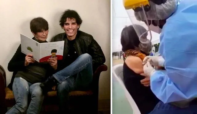 "Llegó con mi hermano temprano al centro de vacunación instalado en el Campo de Marte", escribió el cantante en redes sociales. Foto: composición Instagram