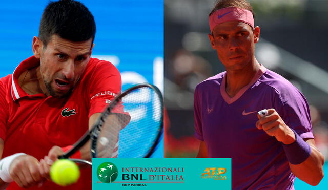 Novak Djokovic y Rafael Nadal son dos de las grandes figuras en el Open de Roma 2021. Foto: composición EFE/Internazionali BNL D'Italia