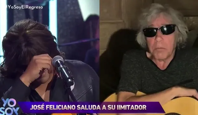 José Feliciano sorprende a su imitador con emotivo saludo en Yo soy Chile. Foto: captura de Chilevisión