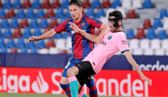 Busquets fue titular en el empate del Barcelona ante Levante por LaLiga. Foto: EFE