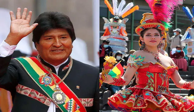 "El 14 de junio de 2011 promulgué leyes que declaran a la Morenada, el Caporal y otras danzas nuestras Patrimonio Cultural de Bolivia", recalcó el exmandatario Evo Morales. Foto: composición de LR/difusión/EFE
