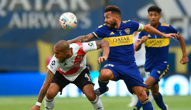 Boca Juniors y River Plate empataron a uno en el último clásico. Foto: AFP