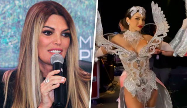 La directora del Miss Perú resaltó el vestido inspirado en la parihuana que lució Janick Maceta. Foto: composición/capturas de redes sociales