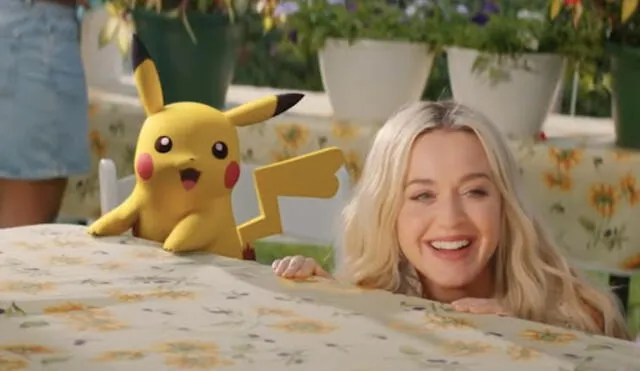 Pikachu junto a la cantante Katy Perry en "Electric". Foto: captura de YouTube