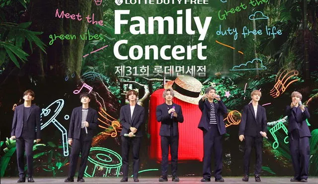 BTS en el escenario del Lotte Duty Free Family Concert. Foto: Instagram