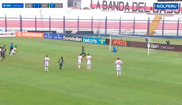 Nelinho Quina anotó el 3-3 ante Ayacucho FC por la Fase 1 de la Liga 1 Betsson. Foto: captura Gol Perú