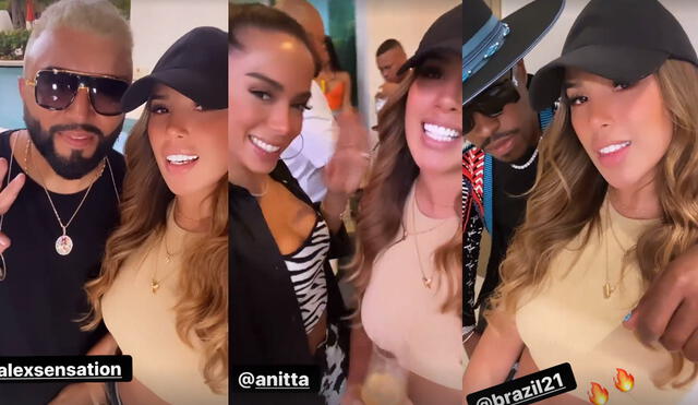 Yahaira Plasencia le confiesa a Anitta que es su artista favorita en el Hard Rock Hotel. Foto: Yahaira Plasencia/ Instagram