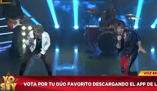 Gaona y Bon Jovi interpretan mix de canciones de rock en Yo soy, grandes batallas, grandes famosos. Foto: captura de Latina