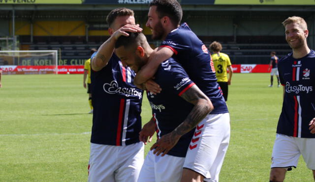 Sergio Peña marcó uno de los cuarto goles del FC Emmen a VVV-Venlo por la Eredivisie. Foto: FC Emmen