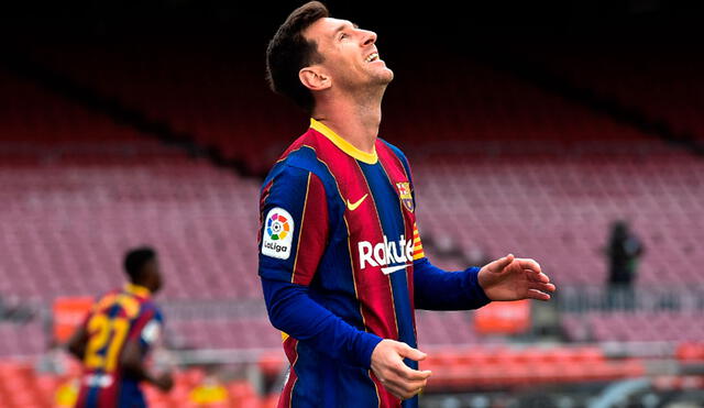 Lionel Messi lamentando la derrota ante el Celta por la fecha 37 de LaLiga. Foto: AFP