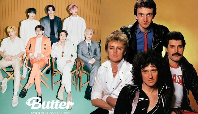 Queen reaccionó al MV teaser "Butter", canción cuyo fragmento revelado recuerda a "Another one bites the dust". Foto: composición LR/HYBE/EMI