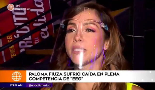 La chica reality sufrió caída durante un duelo con Ducelia Echevarría. Foto: captura de América TV