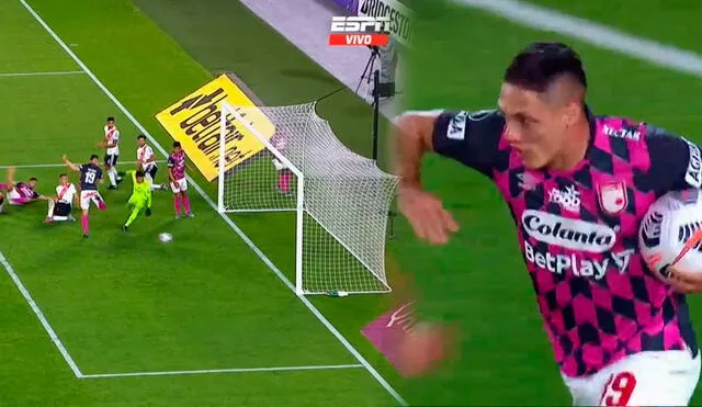 Enzo Pérez recibió su primer gol a manos de Osorio (Santa Fe). Foto: captura ESPN