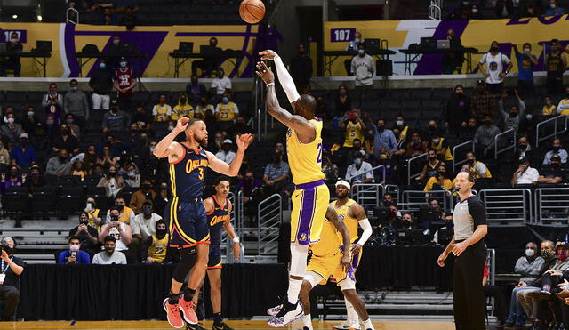 Lakers avanzó a los playoffs de la NBA luego de derrotar a Warriors. Foto: AFP