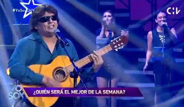 Imitador de José Feliciano canta "I wanna be where you are" en Yo soy Chile. Foto: captura de Chilevisión