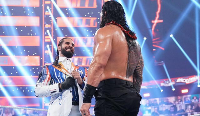 Seth Rollins y Roman Reigns coincidieron en el final de WrestelMania Backlash 2021. Foto: WWE