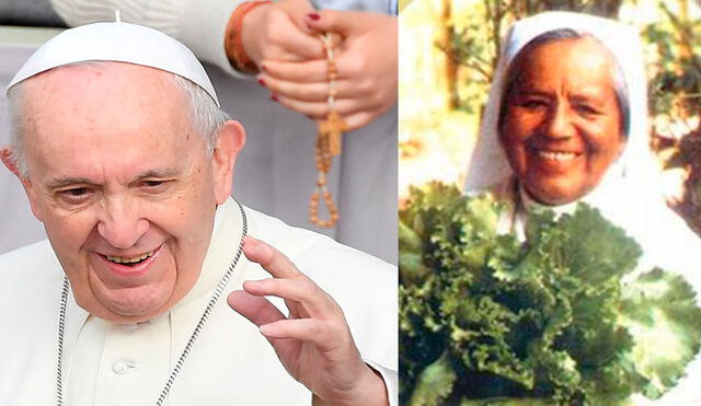 El pontífice argentino reconoce “el martirio” de la religiosa peruana María Agustina Rivas López, conocida como “Aguchita”. Foto: composición LR/AFP