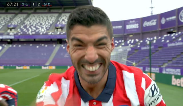 Luis Suárez marcó el 2-1 del Atlético ante Real Valladolid. Foto: ESPN