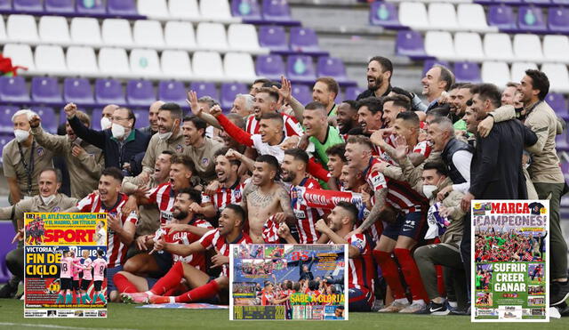 Medios españoles resaltaron la nueva estrella de los colchoneros, la derrota del Real Madrid y el último cotejo del Barcelona. Foto: composición/difusión