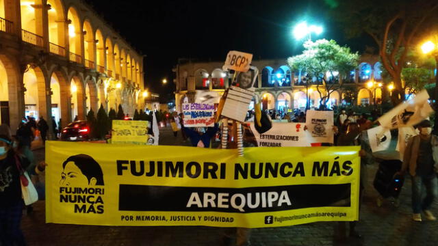 Manifestaciones contra Fujimori en Arequipa. Foto: Wilder Pari / La República