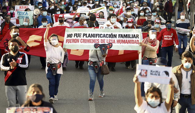 Chiclayo. Le recuerdan a Keiko Fujimori que sí hubo una política de esterilización forzada. Foto: Clinton Medina/La República
