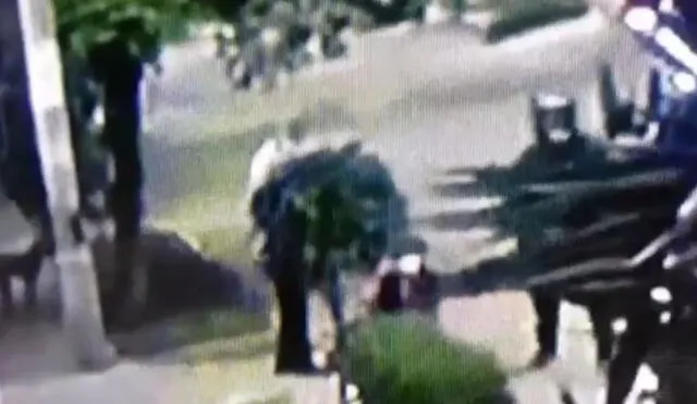 Cámaras de seguridad de la zona captaron el momento del robo. Foto: captura de América Televisión