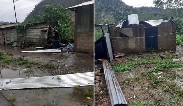 Según el reporte de la Oficina de Defensa Civil de Ayapata, cinco casas quedaron dañadas. Fotos: cortesía