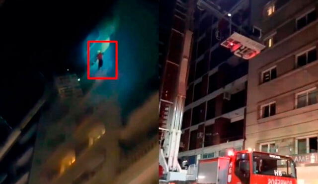 Francisco Duarte se subió al onceavo piso para escapar del fuego. Foto: TyC Sports