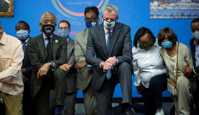 El alcalde de Nueva York, Bill de Blassio, presidió la ceremonia. Foto: AFP