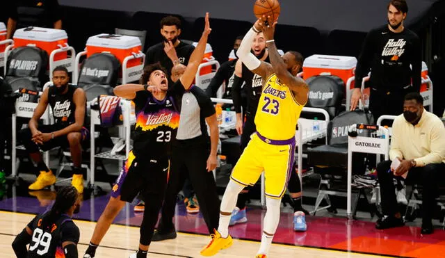 Lakers derrotó a los Suns en el Game 2 de la NBA Playoffs 2021. Foto: AFP