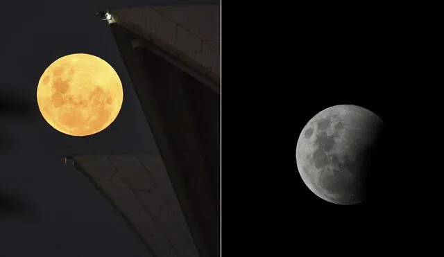 El eclipse de luna 2021 puede verse durante la madrugada del 26 de mayo en zonas de Perú y América. Foto: composición / AFP