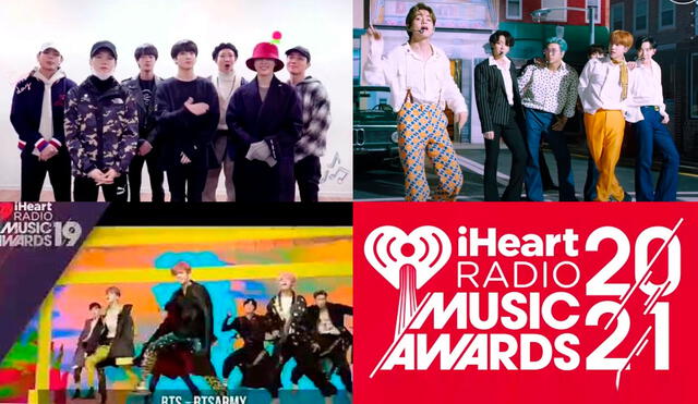 Recuento de las premiaciones de BTS en iHeartRadio Awards. Foto: composición LR