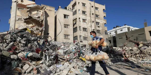 El pedido de reconstrucción llega luego del alto al fuego alcanzado entre Palestina e Israel. Foto: AFP