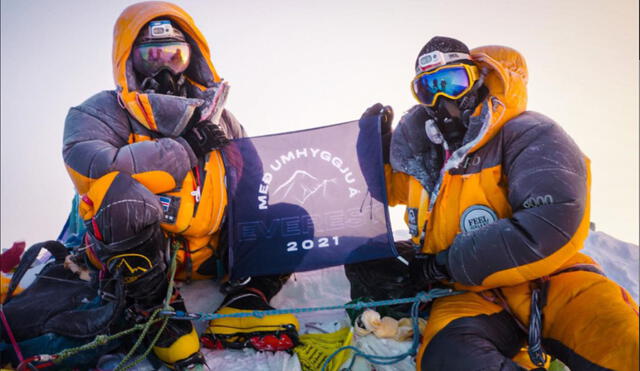 Heimir Fannar Hallgrímsson y Sigurður Bjarni Sveinsson habían dado negativo a la COVID-19 antes de iniciar su viaje hacia el Everest. Foto: Instagram