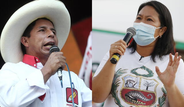Pedro Castillo y Keiko Fujimori se disputan la segunda vuelta de las Elecciones Generales 2021. Foto: composición/La República