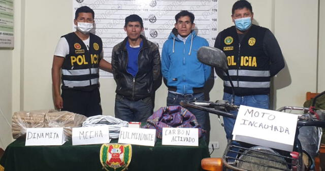 Detenidos quedaron a cargo del Departamento de Investigación Criminal de Huamachuco. Foto: PNP