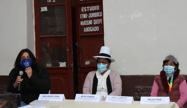 Conferencia de prensa en Cusco de las víctimas de esterilizaciones forzadas. Foto: difusión