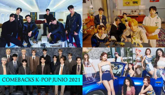 EXO, MONSTA X, SEVENTEEN y más ídolos del K-pop presentan nuevos materiales discográficos en junio del 2021. Foto: composición LR/Pledis/JYP/SM/Starship