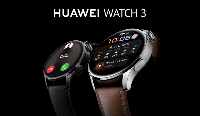 Los Huawei Watch 3 dispondrán de tres estilos diferentes de correa: Active (caucho), Classic (cuero) y Elite (metal). Foto: Huawei