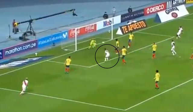 Christian Cueva se perdió un gol en el Perú vs. Colombia por Eliminatorias Qatar 2022. Foto: captura de Movistar Deportes