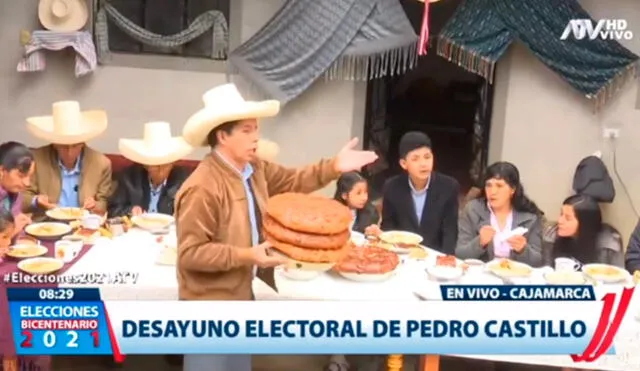"Este desayuno es un gesto de lealtad, es un gesto de dignidad, pero también es un gesto de compartir", señaló Castillo Terrones. Foto: captura de pantalla ATV